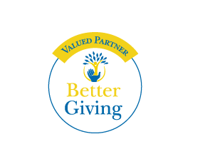 A blue and yellow logo for better giving.